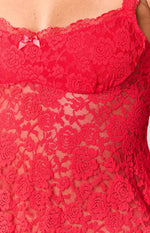 All Mine Red Lace Mini Dress Image