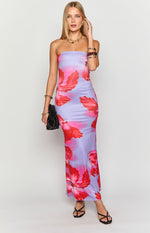 Arizona Purple Floral Print Maxi Dress Image
