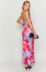 Arizona Purple Floral Print Maxi Dress Image
