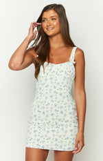 Bridgette Blue Floral Mini Dress Image