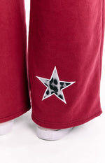 Dania Burgundy Leopard Star Track Pants Image