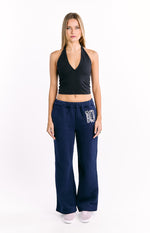 Dania Navy Leopard Star Track Pants Image
