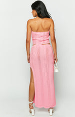 Deni Pink Knit Midi Skirt Image