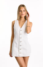 Isla White Wash Denim Mini Dress Image