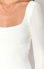 Marcus White Long Sleeve Mini Dress Image