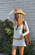 Marcus White Long Sleeve Mini Dress Image