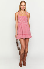 Oppolo Red Gingham Mini Dress Image