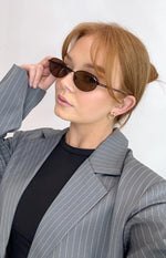 Otra Eyewear Rosie Brown Oval Sunglasses Image