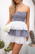 Rosealie Black And White Strapless Mini Dress Image