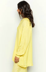 Zariah Yellow Cupro Button Up Shirt Image