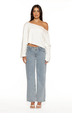 Phoenix White Off Shoulder Long Sleeve Top Image