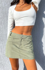 Alaia Khaki Low Rise Mini Skirt Image
