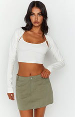 Alaia Khaki Low Rise Mini Skirt Image