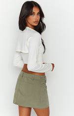 Alaia Khaki Low Rise Mini Skirt Image