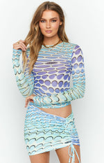 OMIGHTY The Warp Mini Skirt Blue Gradient Image