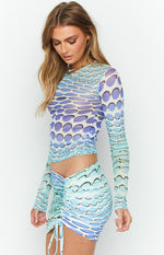OMIGHTY The Warp Mini Skirt Blue Gradient Image
