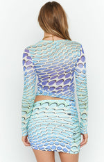OMIGHTY The Warp Mini Skirt Blue Gradient Image