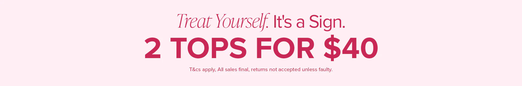 2 for $40 Tops Collection Banner