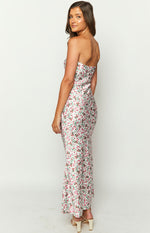 Abbie White Floral Maxi Formal Dress Image