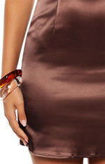 Aileen Brown Boat Neck Mini Dress Image