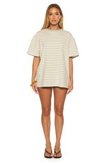 Alba Sage Stripe Oversized Tee Image