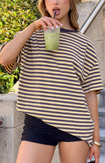 Alba Yellow Stripe Oversized Tee Image