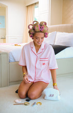Alexea Pink Stripe Pajama Shirt Image