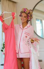 Alexea Pink Stripe Pajama Shorts Image