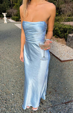 Alexia Blue Strapless Maxi Dress Image