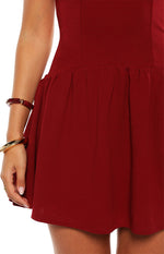 Alice Burgundy Halter Neck Mini Dress Image