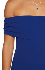 Amabella Cobalt Blue Crepe Maxi Dress Image