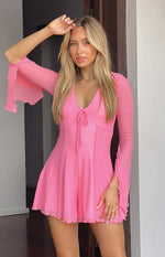Ambrose Pink Long Sleeve Playsuit Image