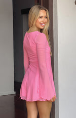 Ambrose Pink Long Sleeve Playsuit Image
