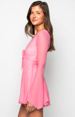 Ambrose Pink Long Sleeve Playsuit Image