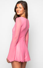 Ambrose Pink Long Sleeve Playsuit Image