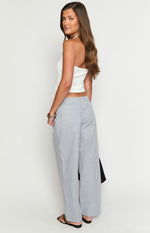 Amity Navy Stripe Mid Rise Straight Leg Jeans Image