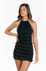 Amory Black Halter Party Mini Dress Image
