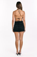 Amory Black Halter Party Mini Dress Image