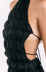 Amory Black Halter Party Mini Dress Image