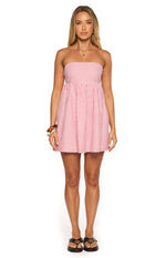 Anderson Red Stripe Strapless Mini Dress Image