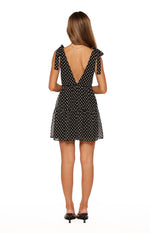 Angel Girl Black Polka Dot Mini Dress Image