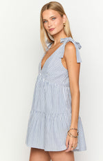 Angel Girl Blue Stripe Mini Dress Image
