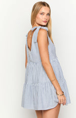 Angel Girl Blue Stripe Mini Dress Image