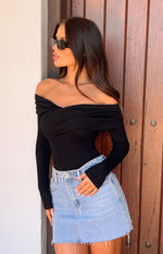 Ari Black Off Shoulder Bodysuit Image