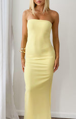 Arizona Yellow Crepe Maxi Dress