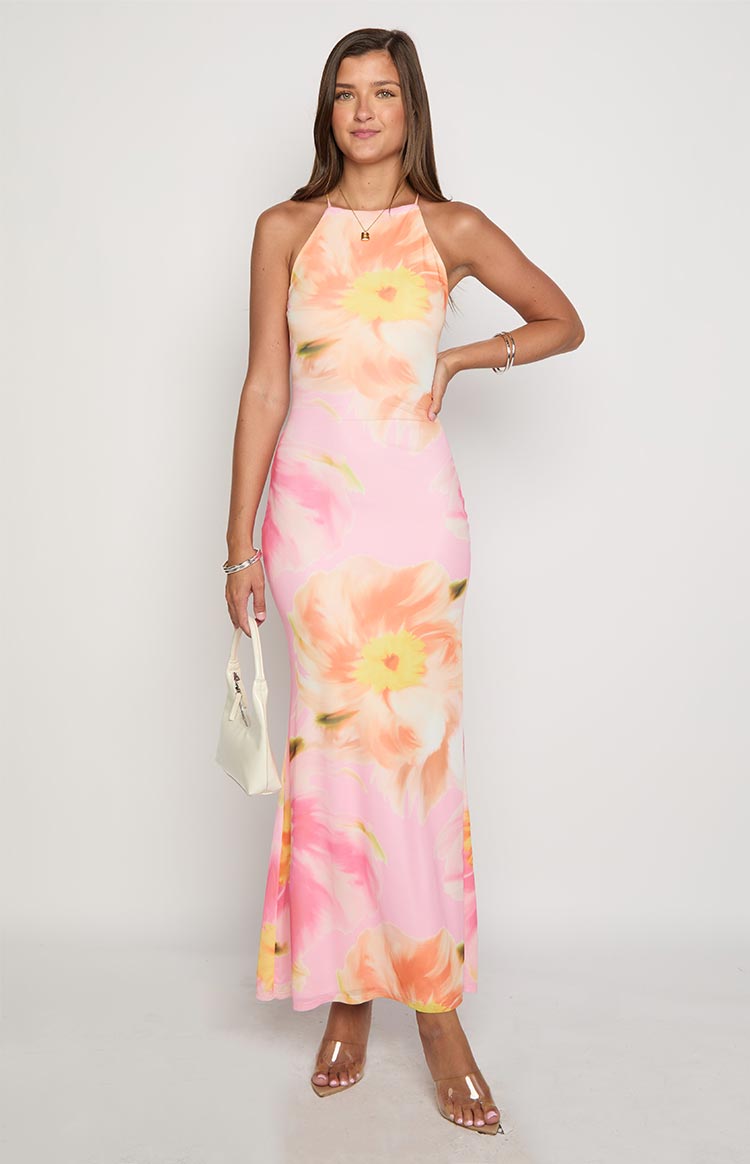 Ashton Pink Floral Kisses Maxi Dress Image