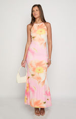 Ashton Pink Floral Kisses Maxi Dress Image