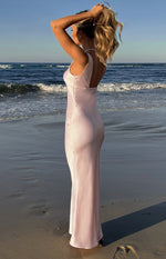 Attina Pink Satin Maxi Dress Image