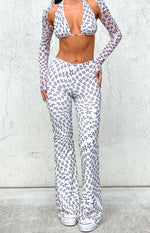 Avalon Star Print Mesh Mid Rise Pants Image