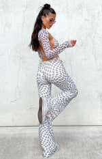 Avalon Star Print Mesh Mid Rise Pants Image